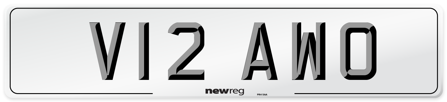 V12 AWO Number Plate from New Reg
